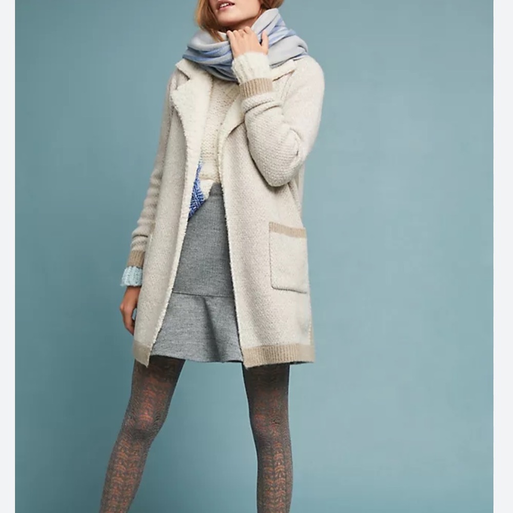 Anthropologie Marled Sherpa Sweater Coat